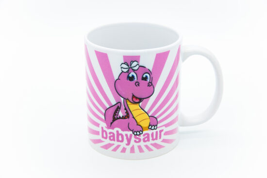 White dinosaur cup